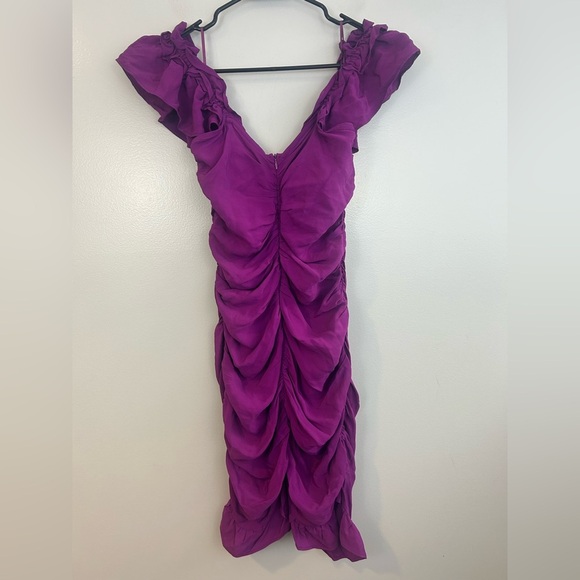 Zara Purple Ruched Mini Dress - Picture 8 of 14